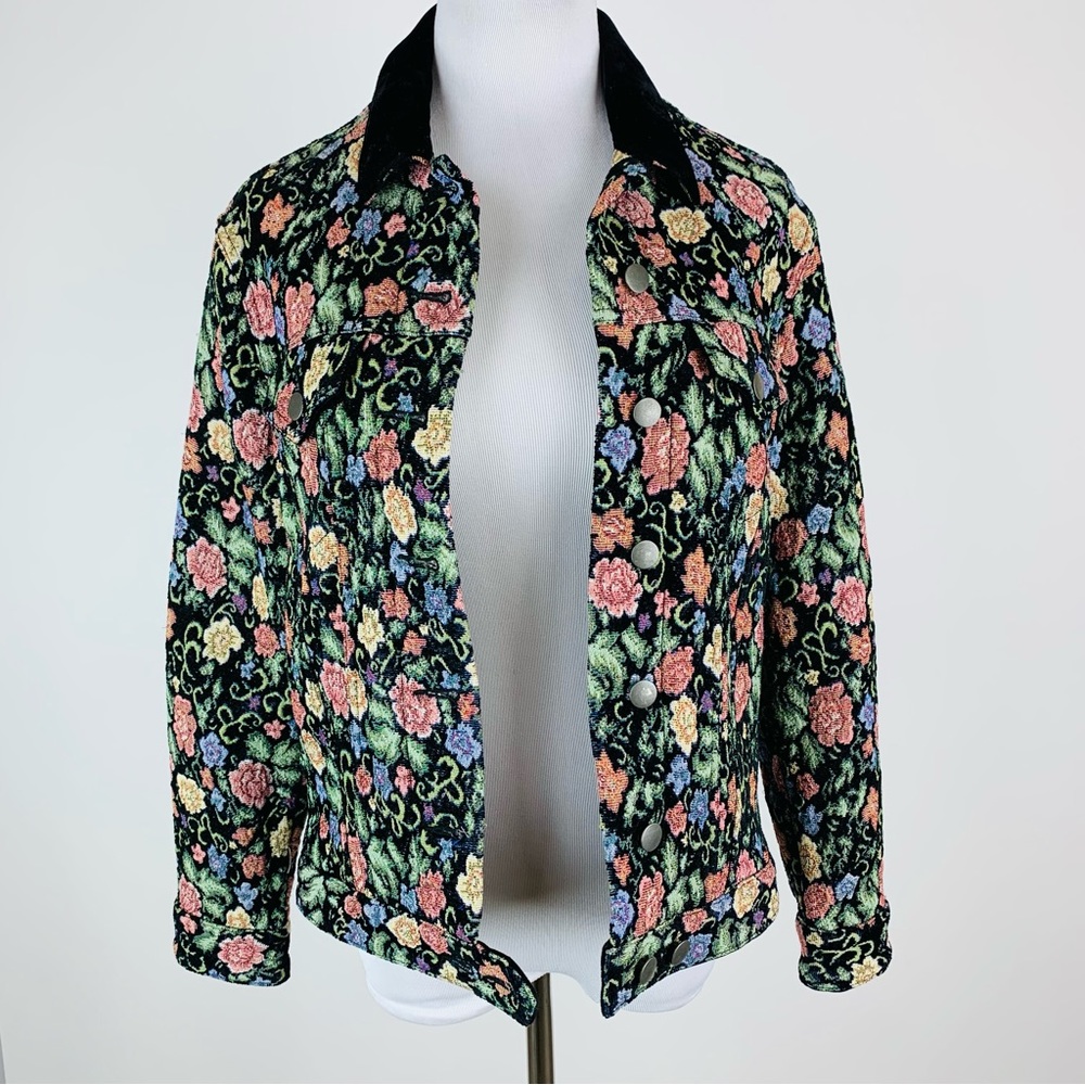 Aritzia Little Moon Gerbera Black Tapestry Jacket XS